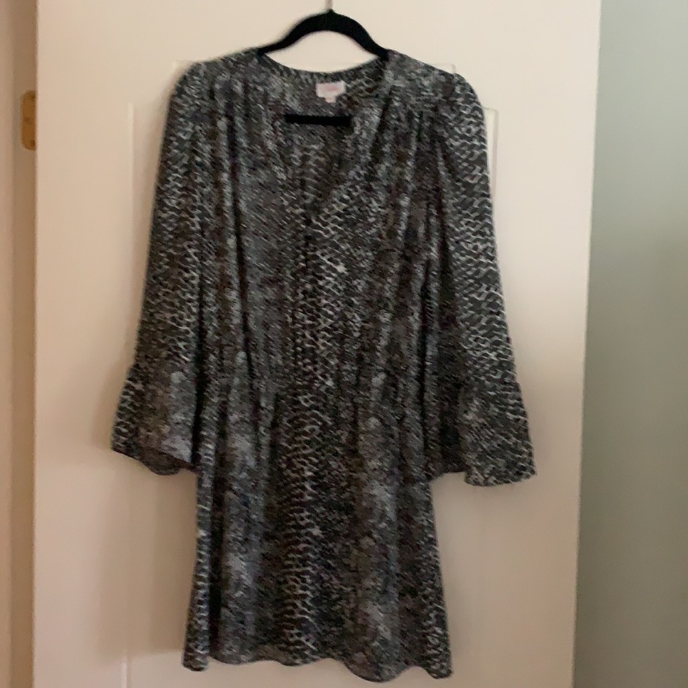 Parker snake print gray dress